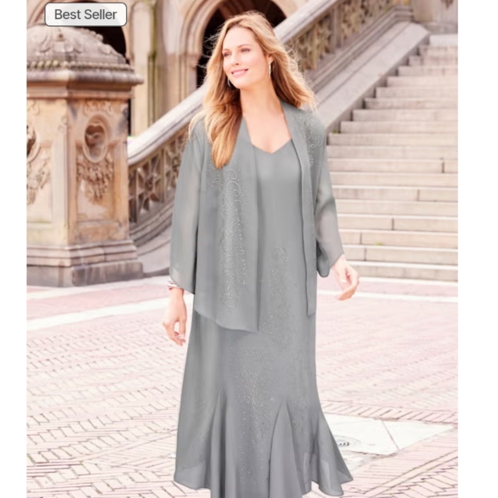 Gray Embellished Dress